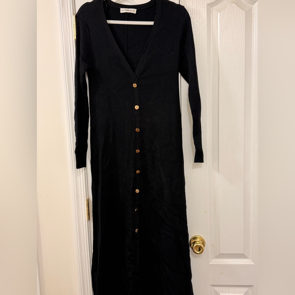 Zara knit black maxi dress size m